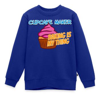 Cupcake Maker - Kinder Premium Organic Sweatshirt - Royalblau - Vorne - AI Model Kid Female (0cm)