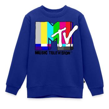 MTV Music Television TV-Statik-Logo - Kinder Premium Organic Sweatshirt - Royalblau - Vorne - AI Model Kid Female (0cm)