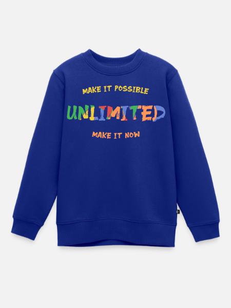 UNLIMITED - Make It Possible - Make It Now - Mut - Kinder Premium Organic Sweatshirt - Royalblau