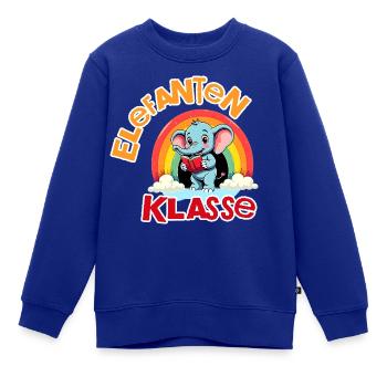 Elefantenklasse: Schulkind Regenbogen T-Shirt - Kinder Premium Organic Sweatshirt - Royalblau - Vorne - AI Model Kid Female (0cm)