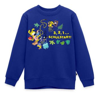 Marsupilami Design Drei, Zwei, Eins … Schulstart - Kinder Premium Organic Sweatshirt - Royalblau - Vorne - AI Model Kid Female (0cm)