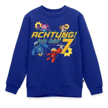 Mecha Builders Team Achtung Ich Bin 7 Jahre Alt - Kinder Premium Organic Sweatshirt - Royalblau - Vorne - AI Model Kid Female (0cm)