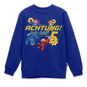 Mecha Builders Team Achtung Ich Bin 5 Jahre Alt - Kinder Premium Organic Sweatshirt - Royalblau - Vorne - AI Model Kid Female (0cm)