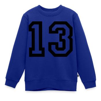 13 Collegestyle - Kinder Premium Organic Sweatshirt - Royalblau - Vorne - AI Model Kid Female (0cm)