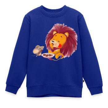 Lio Löwe und Eddy naschen - Kinder Premium Organic Sweatshirt - Royalblau - Vorne - AI Model Kid Female (0cm)