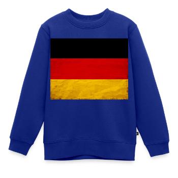 Maske Deutschland Flagge als used look - Kinder Premium Organic Sweatshirt - Royalblau - Vorne - AI Model Kid Female (0cm)