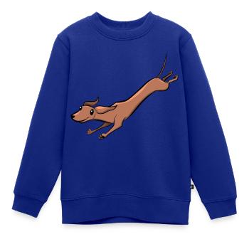 Dackel - Kinder Premium Organic Sweatshirt - Royalblau - Vorne - AI Model Kid Female (0cm)