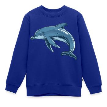 Delfin - Kinder Premium Organic Sweatshirt - Royalblau - Vorne - AI Model Kid Female (0cm)