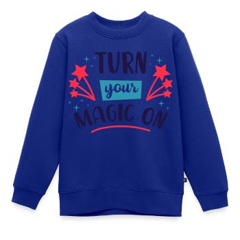 Schalten Sie Ihre Magie ein! - Kinder Premium Organic Sweatshirt - Royalblau - Vorne - AI Model Kid Female (0cm)