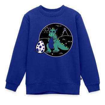 Dinosaurier mit Ei - Kinder Premium Organic Sweatshirt - Royalblau - Vorne - AI Model Kid Female (0cm)