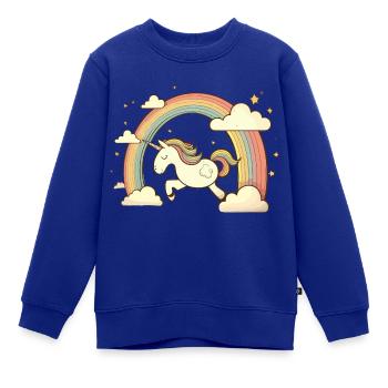 fliegendes Einhorn Regenbogen - Kinder Premium Organic Sweatshirt - Royalblau - Vorne - AI Model Kid Female (0cm)