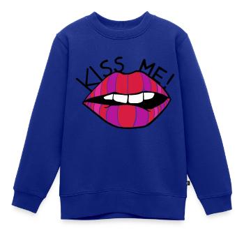 KISS ME! - Kinder Premium Organic Sweatshirt - Royalblau - Vorne - AI Model Kid Female (0cm)