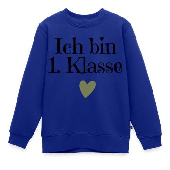Ich bin 1 Klasse - Kinder Premium Organic Sweatshirt - Royalblau - Vorne - AI Model Kid Female (0cm)