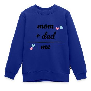 Mum And Dad = Me - Babybody - Geschenk- Geburt - Kinder Premium Organic Sweatshirt - Royalblau - Vorne - AI Model Kid Female (0cm)