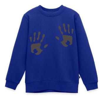 hands - Kinder Premium Organic Sweatshirt - Royalblau - Vorne - AI Model Kid Female (0cm)