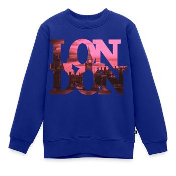 London - Kinder Premium Organic Sweatshirt - Royalblau - Vorne - AI Model Kid Female (0cm)