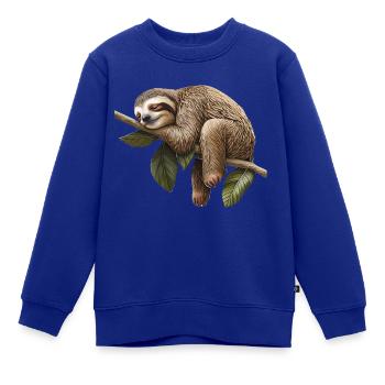 Gute Nacht! - Faultier auf einem Ast - Kinder Premium Organic Sweatshirt - Royalblau - Vorne - AI Model Kid Female (0cm)
