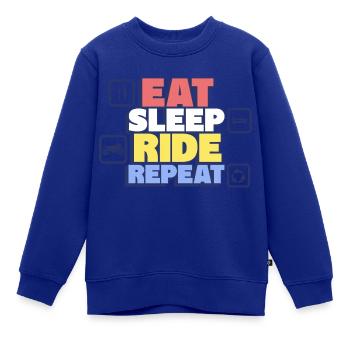 Essen, Schlafen, Fahren – Motorradfahren nonstop! - Kinder Premium Organic Sweatshirt - Royalblau - Vorne - AI Model Kid Female (0cm)