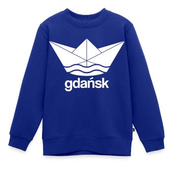 Cooles Gdansk Papierschiff Design - Kinder Premium Organic Sweatshirt - Royalblau - Vorne - AI Model Kid Female (0cm)