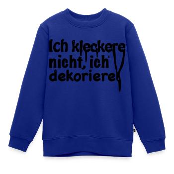 kleckern - Kinder Premium Organic Sweatshirt - Royalblau - Vorne - AI Model Kid Female (0cm)