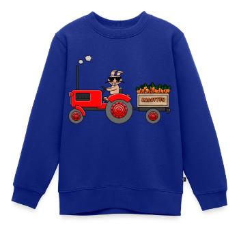 Cooler Hase bei der Ernte - Kinder Premium Organic Sweatshirt - Royalblau - Vorne - AI Model Kid Female (0cm)