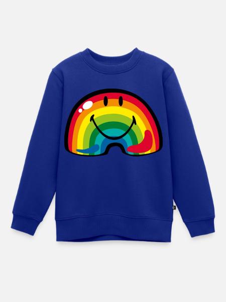 Smiley Rainbow - Kinder Premium Organic Sweatshirt - Royalblau