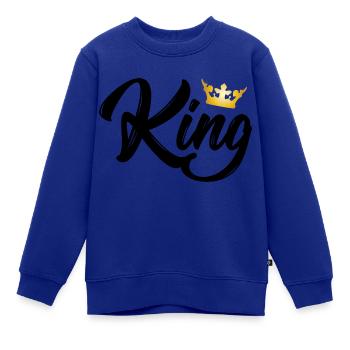 King - Kinder Premium Organic Sweatshirt - Royalblau - Vorne - AI Model Kid Female (0cm)