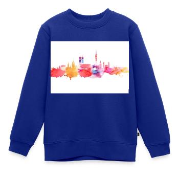 München in Wasserfarben - Kinder Premium Organic Sweatshirt - Royalblau - Vorne - AI Model Kid Female (0cm)