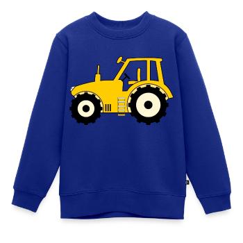 Traktor gelb - Kinder Premium Organic Sweatshirt - Royalblau - Vorne - AI Model Kid Female (0cm)