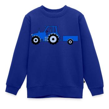 Traktor mit Anhänger blau - Kinder Premium Organic Sweatshirt - Royalblau - Vorne - AI Model Kid Female (0cm)