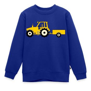 Traktor mit Anhänger gelb - Kinder Premium Organic Sweatshirt - Royalblau - Vorne - AI Model Kid Female (0cm)
