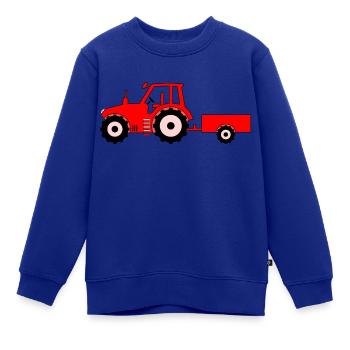 Traktor mit Anhänger rot - Kinder Premium Organic Sweatshirt - Royalblau - Vorne - AI Model Kid Female (0cm)