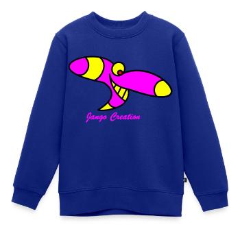 jangocreation - Kinder Premium Organic Sweatshirt - Royalblau - Vorne - AI Model Kid Female (0cm)