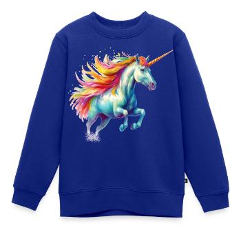 Bezauberndes Einhorn - Kinder Premium Organic Sweatshirt - Royalblau - Vorne - AI Model Kid Female (0cm)