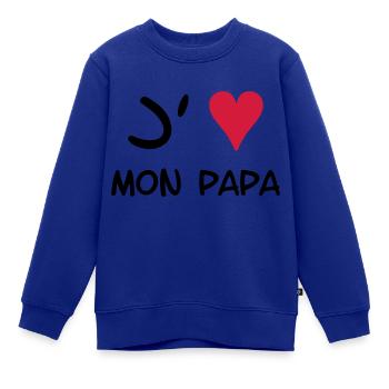 J'aime mon papa ! - Kinder Premium Organic Sweatshirt - Royalblau - Vorne - AI Model Kid Female (0cm)
