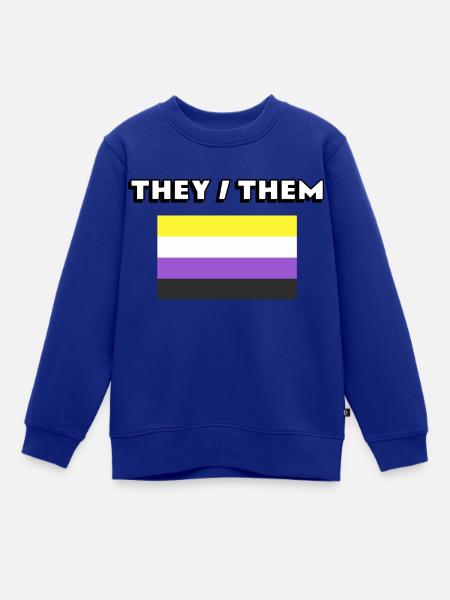 Sie sie nicht-binäre Pronomen Flagge - Kinder Premium Organic Sweatshirt - Royalblau