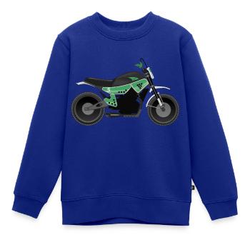 Motorrad in einem köstlichen Motiv. - Kinder Premium Organic Sweatshirt - Royalblau - Vorne - AI Model Kid Female (0cm)