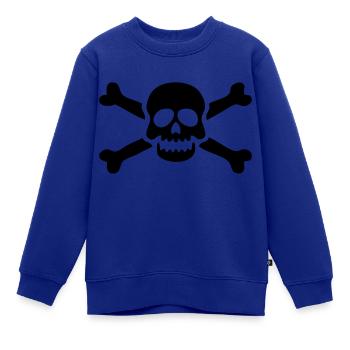 Totenkopf - Kinder Premium Organic Sweatshirt - Royalblau - Vorne - AI Model Kid Female (0cm)