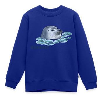 Seehund, Nordsee, Meer - Kinder Premium Organic Sweatshirt - Royalblau - Vorne - AI Model Kid Female (0cm)