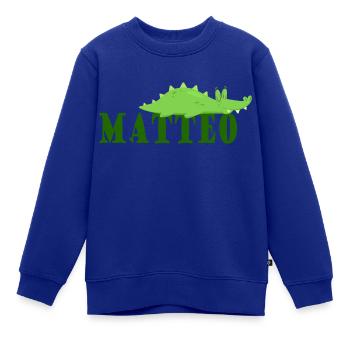 Matteo - Kinder Premium Organic Sweatshirt - Royalblau - Vorne - AI Model Kid Female (0cm)