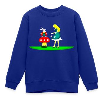 Alice im Wunderland - Kinder Premium Organic Sweatshirt - Royalblau - Vorne - AI Model Kid Female (0cm)