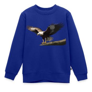 Adler auf dem Ast - Kinder Premium Organic Sweatshirt - Royalblau - Vorne - AI Model Kid Female (0cm)