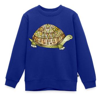 Schildkröte - Kinder Premium Organic Sweatshirt - Royalblau - Vorne - AI Model Kid Female (0cm)