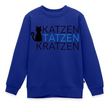 KATZEN TATZEN KRATZEN - Kinder Premium Organic Sweatshirt - Royalblau - Vorne - AI Model Kid Female (0cm)