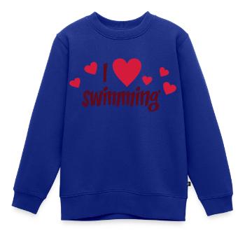 schwimmen - Kinder Premium Organic Sweatshirt - Royalblau - Vorne - AI Model Kid Female (0cm)
