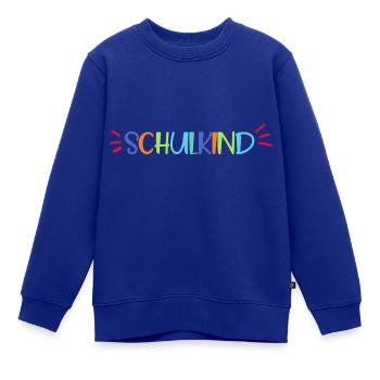 Schulkind - Kinder Premium Organic Sweatshirt - Royalblau - Vorne - AI Model Kid Female (0cm)