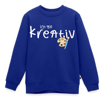 Spruch Ich bin kreativ Farbpalette Pinsel Kinder - Kinder Premium Organic Sweatshirt - Royalblau - Vorne - AI Model Kid Female (0cm)