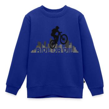 Ride or Die Skyline MTB Shirt - Kinder Premium Organic Sweatshirt - Royalblau - Vorne - AI Model Kid Female (0cm)