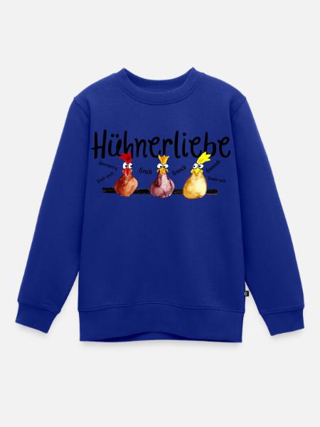 Hühnerliebe - Kinder Premium Organic Sweatshirt - Royalblau