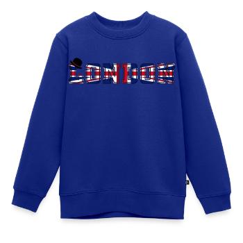 London Union Jack - Kinder Premium Organic Sweatshirt - Royalblau - Vorne - AI Model Kid Female (0cm)